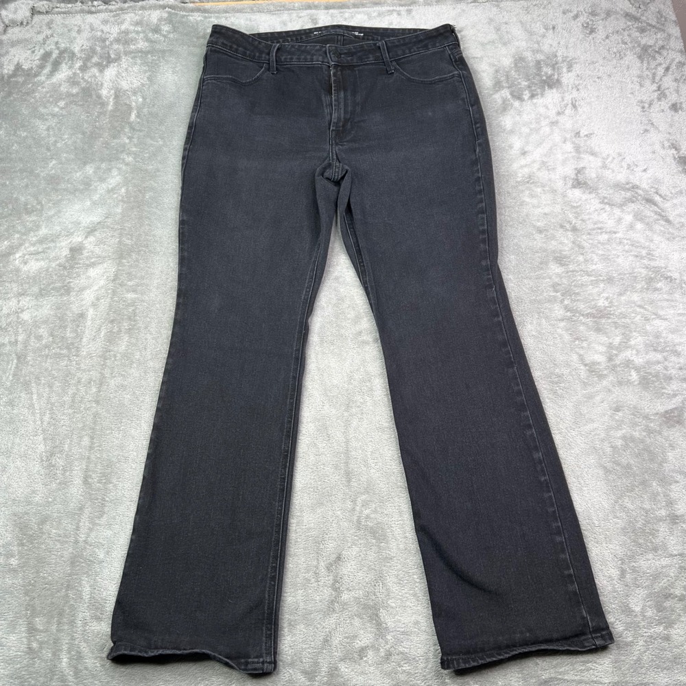 Old Navy Wow Boot-Cut Jeans Womens 12 Black Solid Stretch Mid-Rise Denim Pants